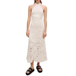 Ribambelle Crocheted cotton midi dress